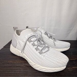 Antonio Melani Light Grey Knit Lace-Up Sneakers